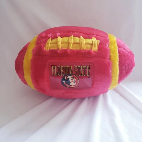 Bright Red Yellow Vintage Florida State Seminole Football Hard Plush Rare 14in Cover