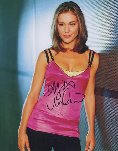 ALYSSA MILANO signed Autograph 20x25 cm in Person Cover