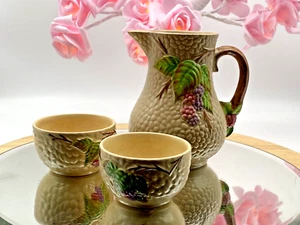 Vintage Wade Pottery Bramble Set Porcelain Milk Jug and Two Jam Pots 1940' - Picture 1 of 15