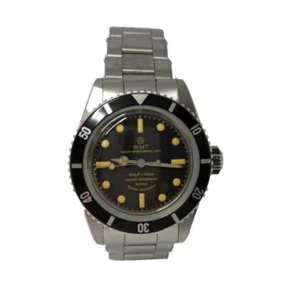 Walter Mitt Sea Diver Steel Vintage Acciaio Automatico Nero Orologio Uomo