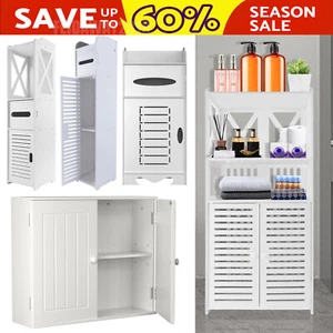 Bathroom Toilet Storage Cabinet Shelf Floor Shelves Organizer Drawer Rack Unit - Picture 1 of 75