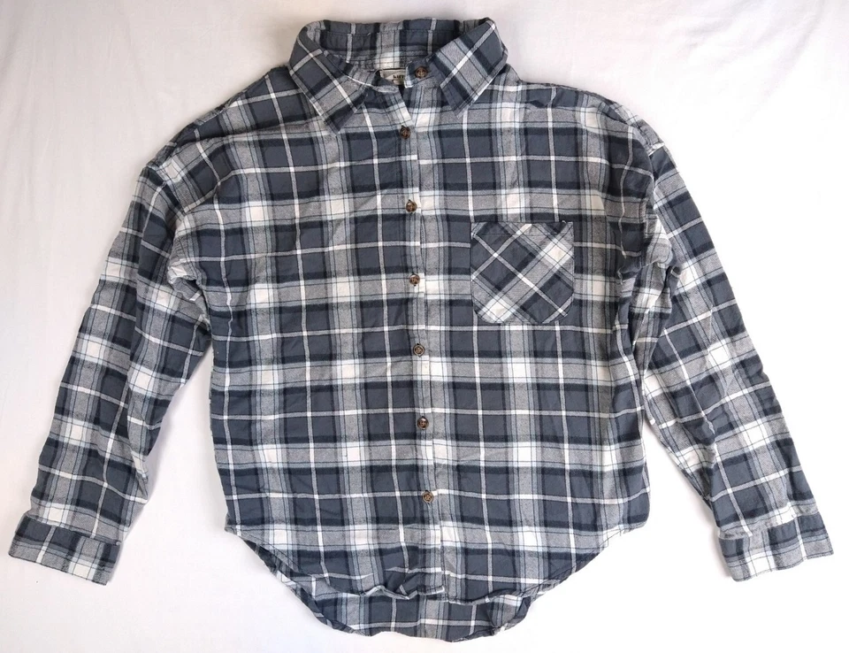 Kirra Gray Flannel Plaid Women's Shirt (One Size) Long Sleeve Button Down - Image 1 of 4
