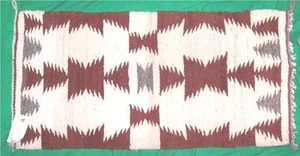 VINTAGE EINHEIMISCHER INDISCHER NAVAJO TEPPICH VOLKSKUNST TEXTIL ROSE SCHMIE SATTELDECKE HUBBEL - Bild 1 von 2
