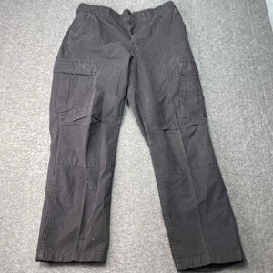 Pantaloni militari USA uomo 32 neri pantaloni da combattimento gamba larga bottoni casual tattici - Foto 1 di 10