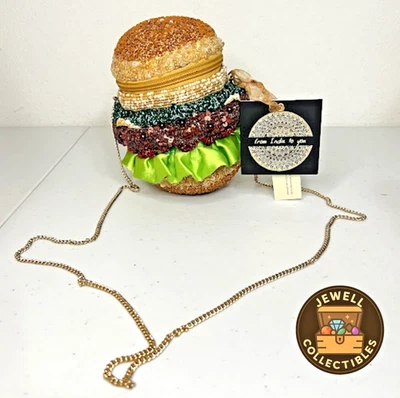 Bolso Bandolera Hamburguesa Hecho a Mano con Cuentas con Monedero de Cadena Dorada de la India Nuevo con Etiquetas Foto 1 de 4