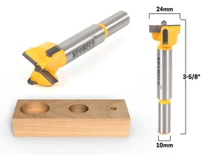 24mm Diameter Carbide Forstner Drill Bit - 10mm Shank - Yonico 43026C - Picture 1 of 1