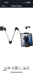 Tablet Wall Mount Bracket with Aluminum Long Arm 360 Adjustable 4.7-13.5” Inch - Picture 1 of 7