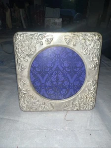Vintage Rahmen verziert geprägtes Aluminium freistehendes Bild Floral... - Bild 1 von 6
