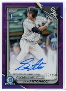 2024 Bowman Chrome SAM ANTONACCI Purple Refractor Auto RC #d/250 White Sox - Picture 1 of 2