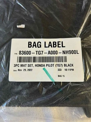 Juego de 3 alfombrillas Honda Pilot OEM TG7 negras nuevas Honda Pilot 2016-2022 Foto 1 de 4