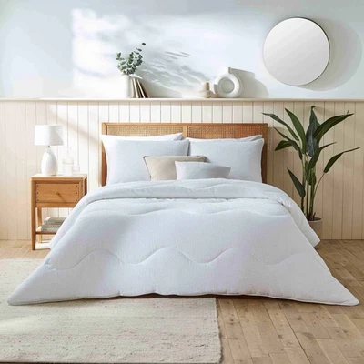 Night Lark Cotton Waffle Coverless Duvet - White