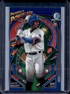 2024 Bowman Sebastian Walcott Prospect Power Up #PP-20 Rangers - Image 1 of 2