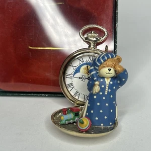 Time For Christmas Lucy & Me Enesco decorazione natalizia vintage 1987 orso con orologio da tasca - Foto 1 di 14