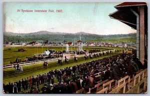 K35/ Spokane Washington Postkarte um 1910 Interstate Fair Pferde Tribüne 149 - Bild 1 von 4