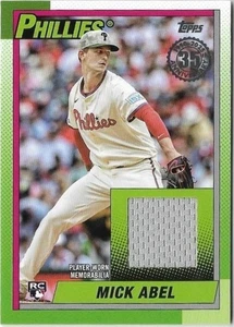 MICK ABEL 2025 Topps Update RC JERSEY 1990 Relic #90RU-MA Phillies 🔥 - Bild 1 von 2