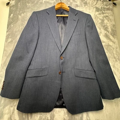 Charles Tyrwhitt Suit Jacket Mens 38R Blue Slim Fit 2 Button Wool Blazer  - Image 1 of 4