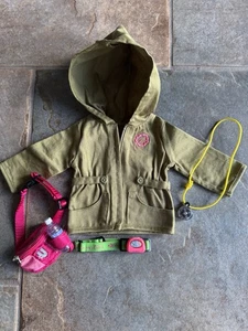 American Girl Hiking Accessories Set 2013 Jacket Compass Fanny Pack Water More - Picture 1 of 7