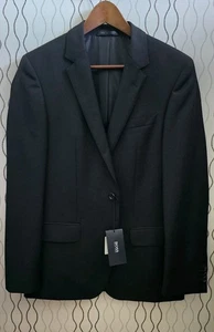 NEW. HUGO BOSS. TWO BUTTON SPORT COAT/BLAZER/JACKET. BLACK. MENS SIZE 36R. - Picture 1 of 7