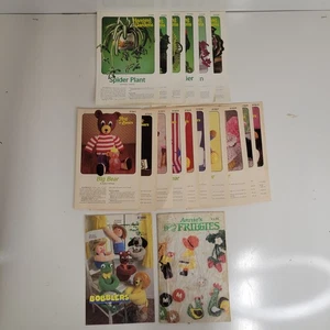 Crochet Pattern Leaflet Lot of 18 Hug-A-Bear Hanging Gardens Bobblers Fridgies - Picture 1 of 14