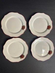 4er Set Better Homes & Garden Weihnachtsstern Urlaub Essteller 10 3/4 Zoll EUC - Bild 1 von 5