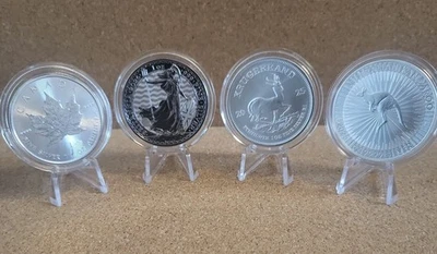1oz Silver Bullion From World Mints 2025 Britannia Maple Kangaroo Kruugerrand - Image 1 of 4