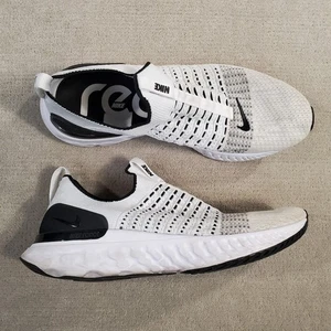 Nike React Phantom Run Flyknit 2 Shoes Mens 13 White Black Sneakers CJ0277 100 - Picture 1 of 10