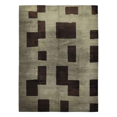 8x10 Tibetano Hand Knotted Wool & Silk Celadon Tibetan Modern Rug - Image 1 of 4