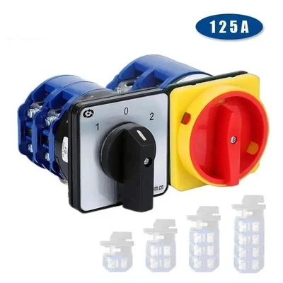 125A Cam Switch Rotary Changeover Padlock Power Control Silver Contact LW26-125A - Image 1 of 4