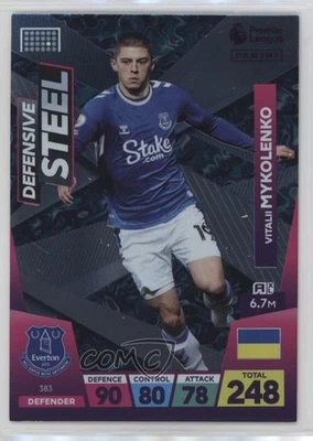 2022 Adrenalyn XL English Premier League Defensive Steel Vitalii Mykolenko #383 - Image 1 of 2