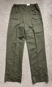 NEW Boy Scout Pants Mens Sz 34x36 Dark Olive Twill Canvas Trousers Flap Pockets - Picture 1 of 10