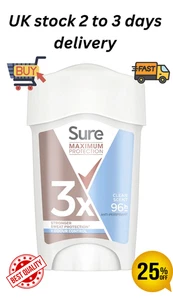 Sure Women Maximum Protection Clean Scent Anti Perspirant, Cream Deodorant Stick - Picture 1 of 7