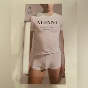 Alfani Men’s 4 Pack White Crew Neck Slim Fit T-Shirt Size XXL NWT - Picture 1 of 4