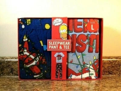 Pijama de Navidad Homero de Los Simpson para hombre conjunto de 2 piezas talla grande NUEVO Foto 1 de 3