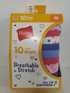 Hanes Girls Tagless Briefs Underwear Size MED 10 Pack Multicolor Stretch NEW - Picture 1 of 3