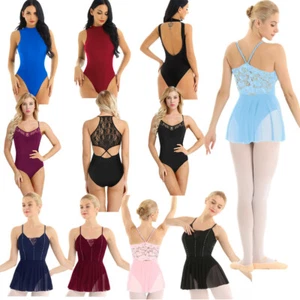 Women Girls Lace Ballet Leotard Dress Gymnastics Bodysuit Camisole Dancewear - Picture 1 of 98