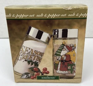 Anchor Hocking HomeTrends Victorian Santa Seasons Greetings Salt Pepper Shakers - Picture 1 of 9