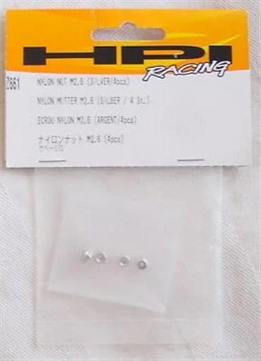 HPI Savage/Hellfire Silver M2.6 Nylon Nuts (4pcs) - Image 1 of 1