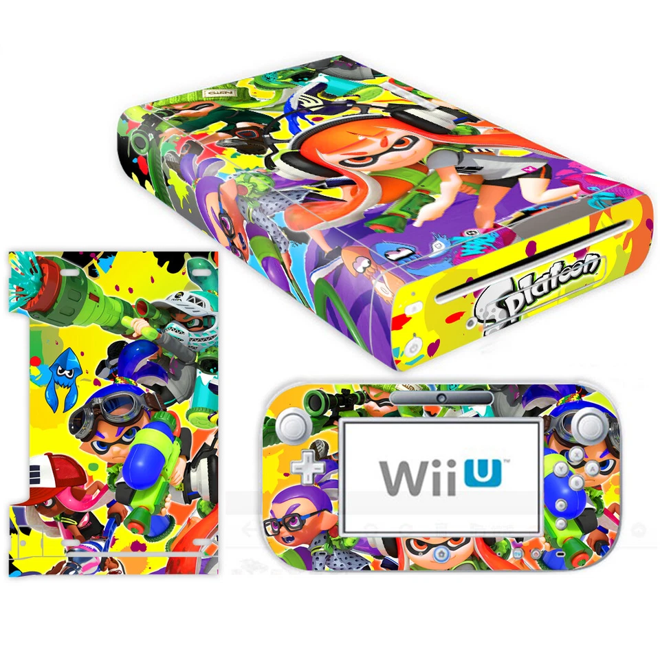 Nintendo Wii U Console Controllers Skin Kit Splatoon 2 Vinyl Decals Sticker Warp - Image 1 of 1