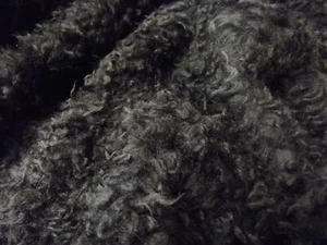 CURLY Teddy Faux Fur Fabric Material - BLACK - Picture 1 of 1