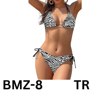 SHEKINI Women's Triangle Halter Bikini Set String Sexy Bathing Suit, Black, L - Picture 1 of 8