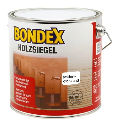 Bondex Holzsiegel 2,5l seidenglänzend farblos Klarlack Thekenlack Holzlack Beule - Bild 1 von 4