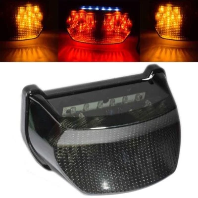 Integrated LED TailLight Turn Signals for Kawasaki Ninja ZX7R 1996-2003 Smoke AB - Imagem 1 de 4