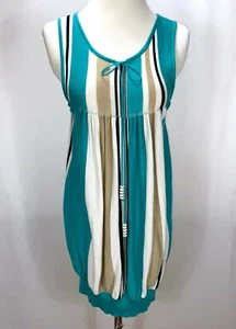 Escada Light Sleeveless Striped Knit Dress Size Ger36 Cashmere Cotton Stretch - Picture 1 of 11
