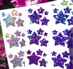Holographic Sparkle Star Sticker Sheet! - 0.25 to 0.75 inch Sizes - Picture 1 of 6