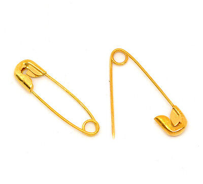 200Pcs Metal Safety Pins Gold Tone 19mm X 5mm • 1.95€