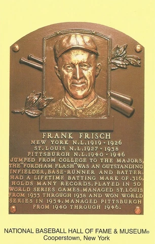 Postcard Frank Frisch St Louis Cardinals Baseball HOF Cooperstown MINT Cover