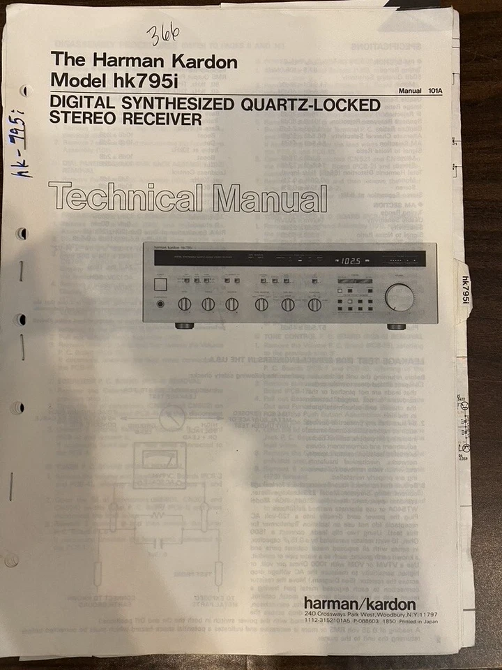 Manual de servicio HARMAN KARDON HK795i HK 795i *ORIGINAL* LIBRO O PDF-ENVÍO GRATUITO Foto 1 de 1