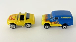 Micro Machines Pontiac Trans Am Firebird '86 & Flame Out Van w/lights '89 Galoob - Picture 1 of 10