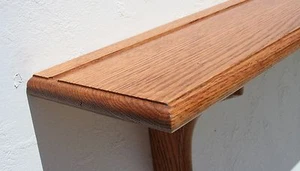 Solid Oak Wood Shelf Traditional Style with Plate Groove Medium Finish - Picture 1 of 35