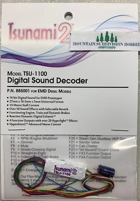 New Soundtraxx 885001 Tsunami2 1A TSU-1100 DCC Sound Decoder Ver 1.2 EMD  - Image 1 of 4